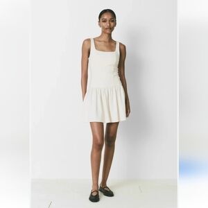 Rue Sophie Revolve Nuage Mini Sleeveless Dress Size L Ivory Preppy Tennis Dress